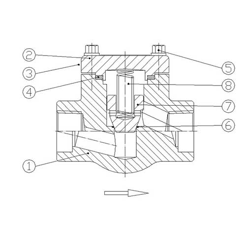 Forged Steel Check Valve Drawing