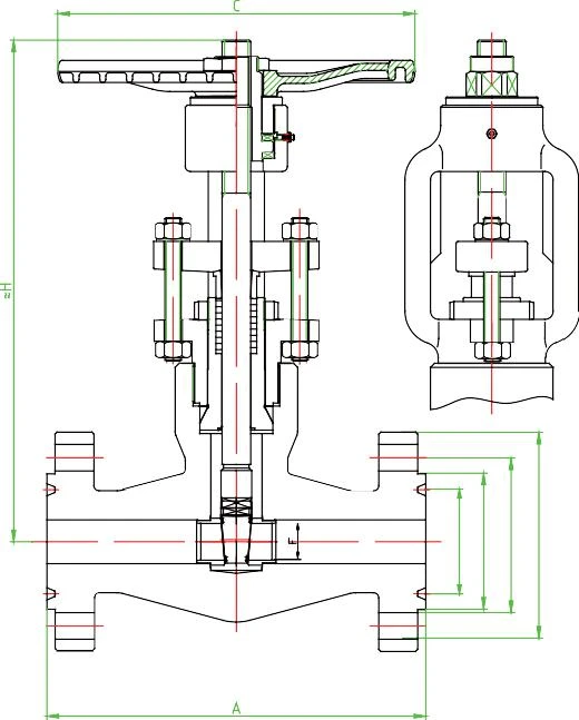 2500LB Self-Sealing Gate Valve, ASME B16.34, BS 5352