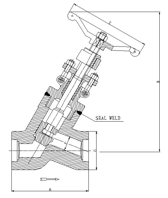 800-1500LTD Globe Valve, Welded Bonnet, Full Port (Y Type)