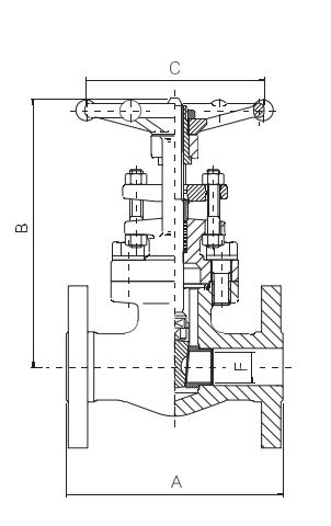 1500 LB Integral Flanged Ball Valve, Bolted Bonnet