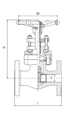 150LB-600LB Integral Flanged Gate Valve, Full Port