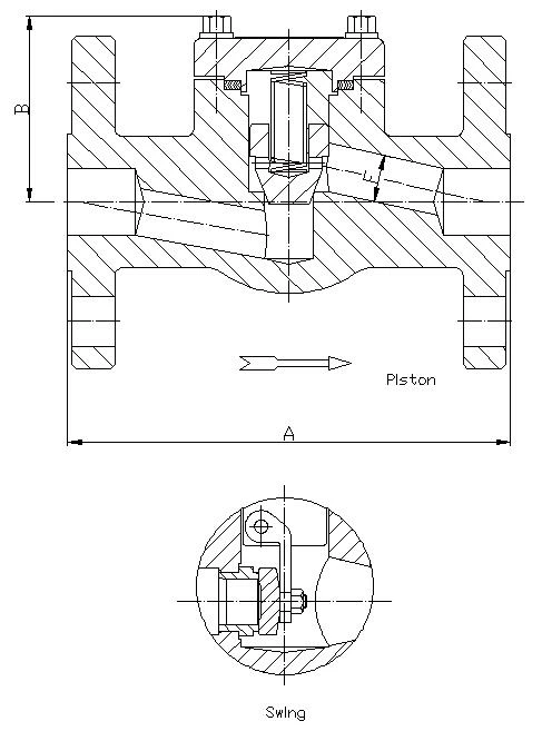 150LB-600LB Integral Flanged Check Valve, Bolted Bonnet