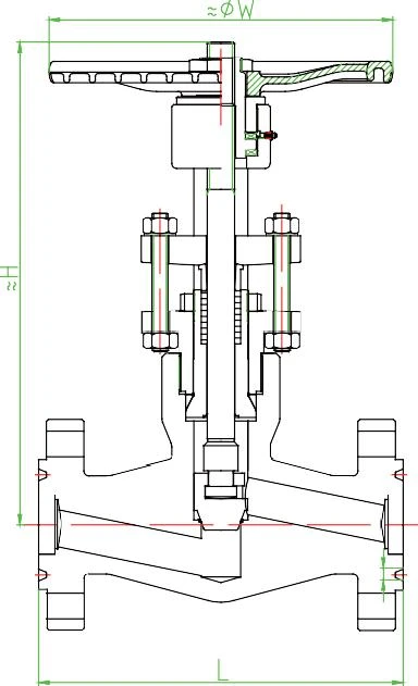 2500LB Integral Flanged Globe Valve, Bolted Bonnet